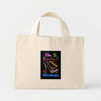 She Is Beautiful Strong Unstoppable Mini Tote Bag