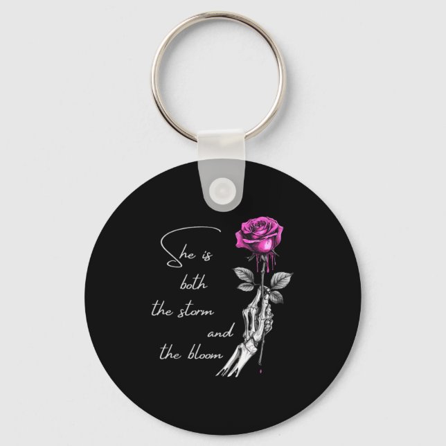 She Is Both The And The Blossoming Gift For Girls  Key Ring (Front)