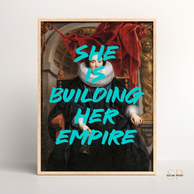 She is Building Renaissance Painting Quote Wall Poster (Creator Uploaded)