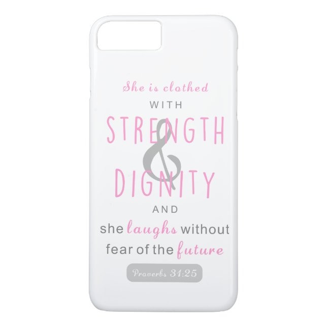 she is clothed with strength & dignity proverbs 31 Case-Mate iPhone case (Back)