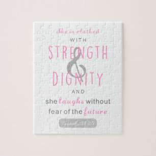 she is clothed with strength & dignity proverbs 31 jigsaw puzzle