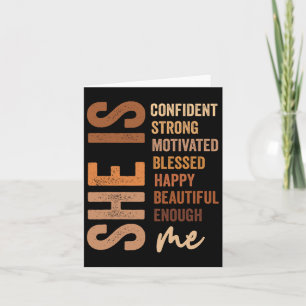 She Is Confident Strong Motivated Black History Mo Card