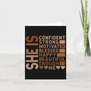 She Is Confident Strong Motivated Happy Beautiful Card