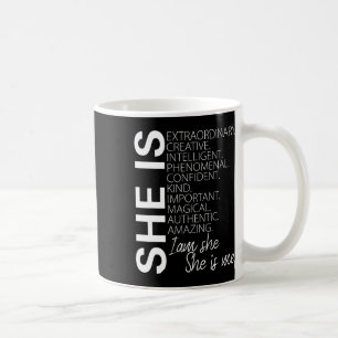 She Is Extraordinary Creative Confident Black Hist Coffee Mug