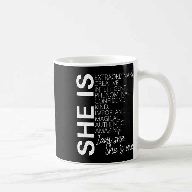She Is Extraordinary Creative Confident Black Hist Coffee Mug (Right)