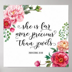She is far more precious than jewels art poster
