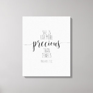 She Is Far More Precious Than, Proverbs 31:10 Canvas Print