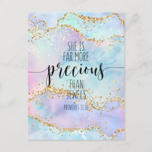 She Is Far More Precious Than, Proverbs 31:10 Postcard