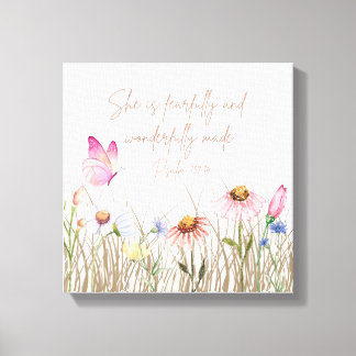 She is Fearfully and Wonderfully Made - Nursery  Canvas Print