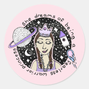 She is fearless Feminist Girl's Stickers
