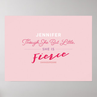 She is Fierce Personalised Poster Print