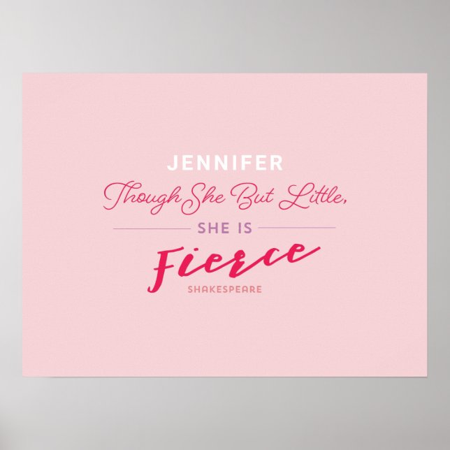 She is Fierce Personalised Poster Print (Front)