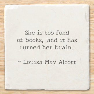 She is Fond of Books Stone Coaster