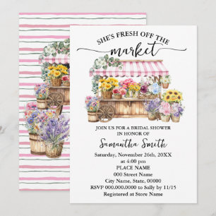She is Fresh Off the Market Floral Bridal Shower Invitation