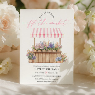 She Is Fresh Off The Market Pink Bridal Shower Invitation