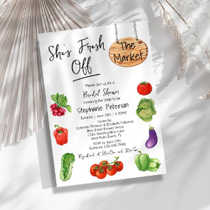 She is Fresh Off the Market Sign Bridal Shower Invitation