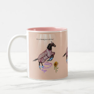 She is having so much fun! Two-Tone coffee mug