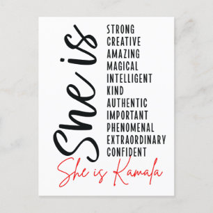 She is Kamala, strong creative amazing magical int Postcard