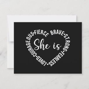 She Is Loved Courageous Fierce Brave Strong Fearle Postcard