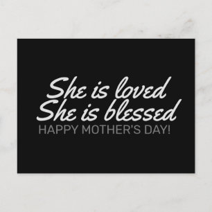 She is Loved She is Blessed Happy Mother's Day Postcard