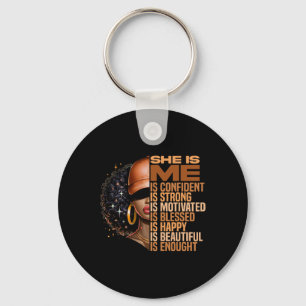 She Is Me Strong Educated Blessed Black History Wo Key Ring