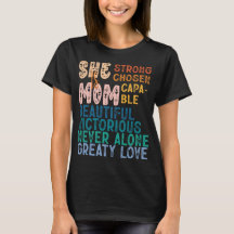 She Is Mom Inspirational Retro Typography Mother's