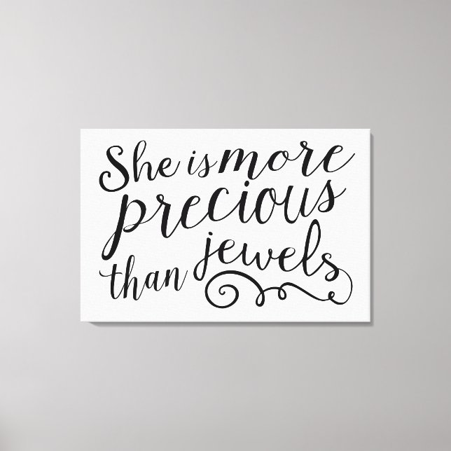 She is More Precious than Jewels Canvas Print (Front)