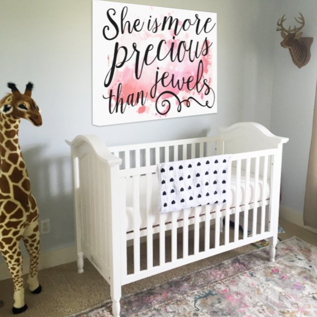 She is More Precious than Jewels Pink Abstract Canvas Print (Creator Uploaded)