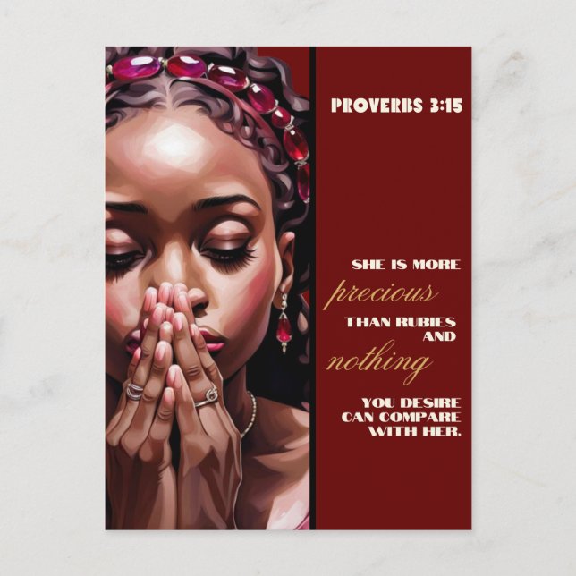 She is More Precious Than Rubies Glossy Poster Postcard (Front)