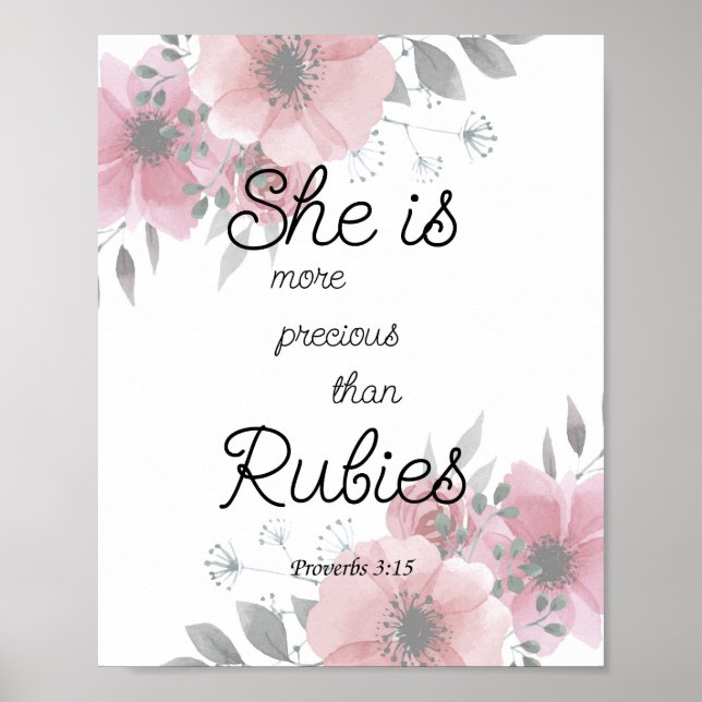She is more Precious than Rubies Poster (Front)