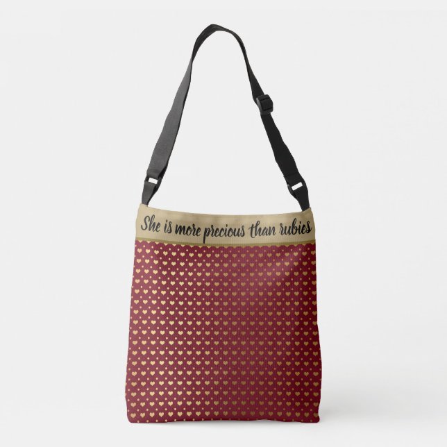 She Is More Precious Than Rubies Proverbs Crossbody Bag (Back)