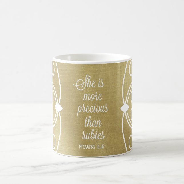 She is More Precious than Rubies Proverbs Quote Coffee Mug (Center)