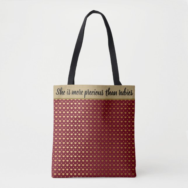 She Is More Precious Than Rubies Proverbs Tote Bag (Front)