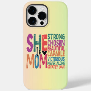 She Is Mum Blessed Mum Retro Quote Mother's Day Case-Mate iPhone 14 Pro Max Case