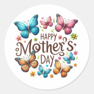 She is Mum Happy Mother's Day Classic Round Sticker