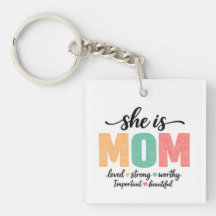 She Is Mum Keychain