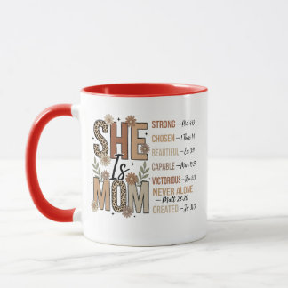 She Is Mum Mug | Floral Leopard Print Mum Gift