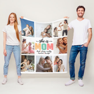 She is Mum Photo Collage Blanket