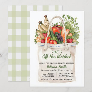 She is off the Market Farmers Market Bridal Shower Invitation