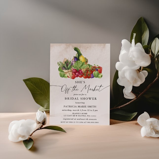 She is off the Market Farmers Market Bridal Shower Invitation (She is off the Market Farmers Market Bridal Shower Invitation)