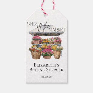 She Is Off The Market Floral Shop Bridal Shower Gift Tags