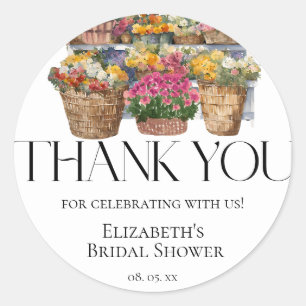 She Is Off The Market Flowers Shop Thank You Classic Round Sticker