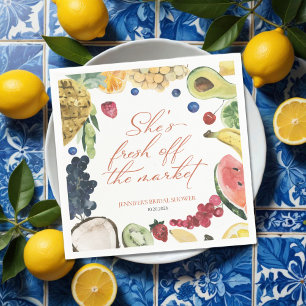 She is off the Market   Watercolor Bridal Shower Napkin