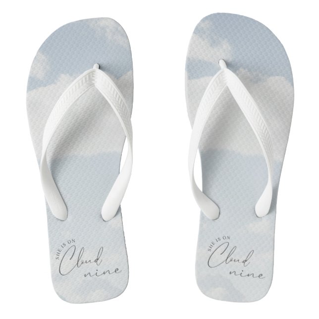 She Is On Cloud 9 Bachelorette Party Favours Flip Flops (Footbed)