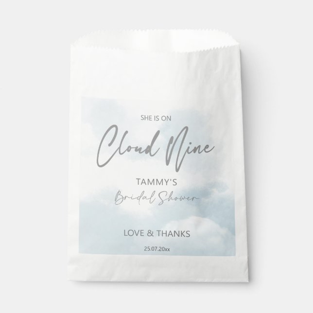 She is on cloud nine bridal shower  favour bags (Front)