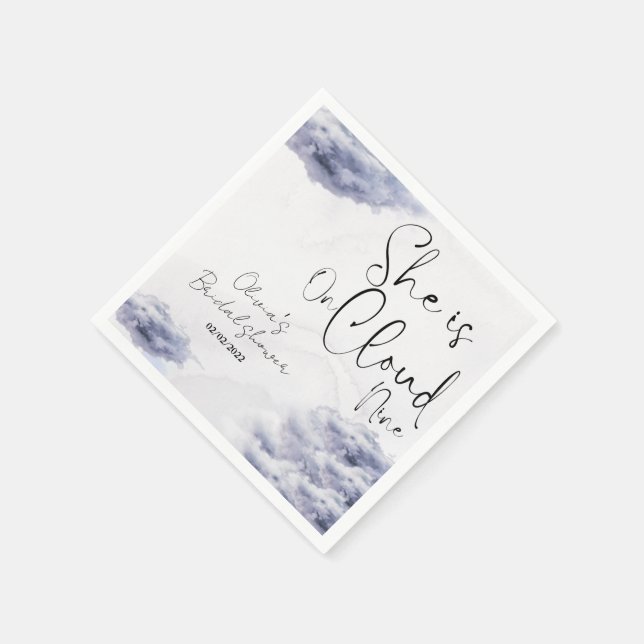 She is on cloud nine bridal shower  napkin (Corner)