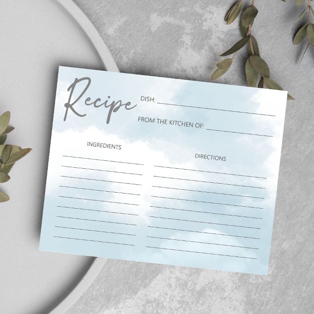 She is on cloud nine bridal shower recipe card (She is on cloud nine bridal shower recipe card)