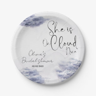 She is on cloud nine  paper plate
