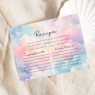 She Is On Cloud Nine Recipe Bridal Shower Enclosure Card