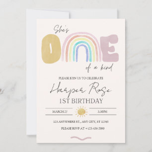 She Is One Birthday Invitation